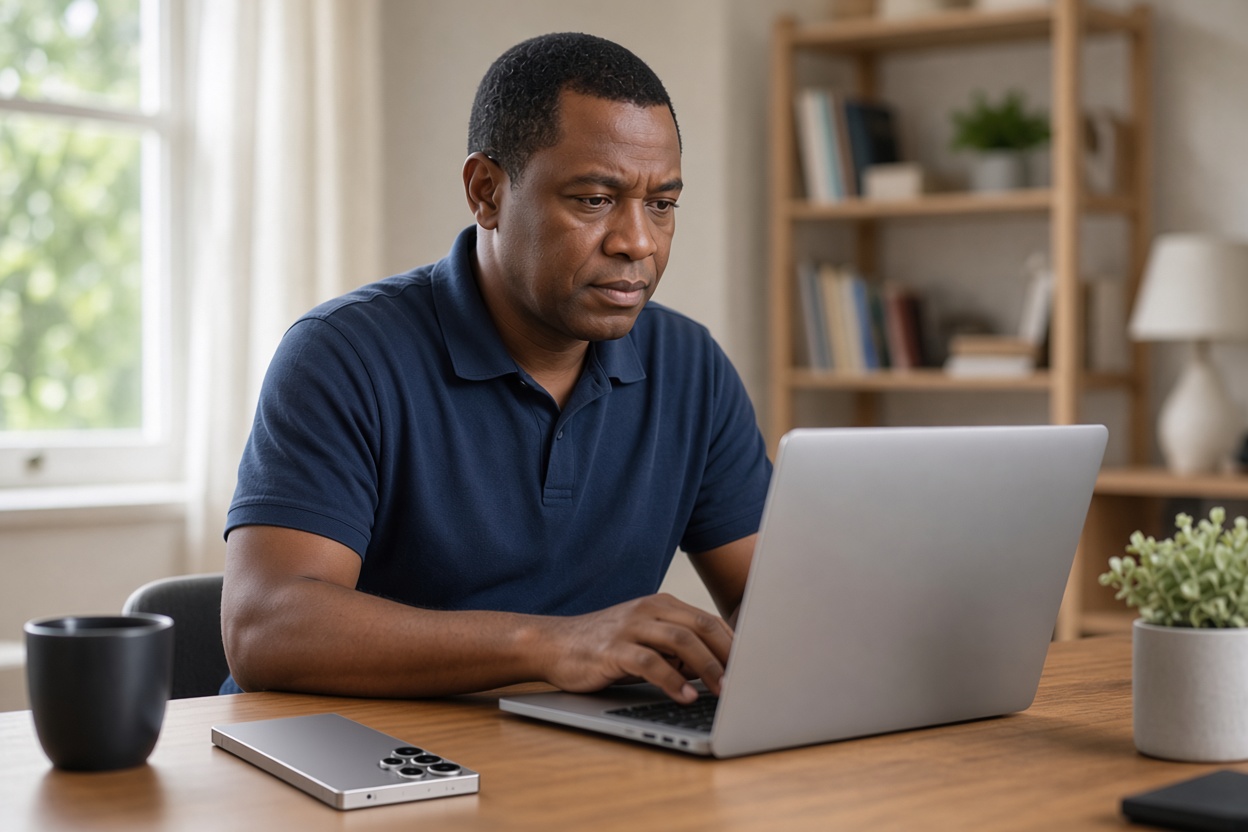 Home PC Mend technician troubleshooting laptop software in London